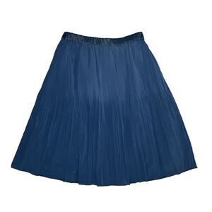 Troissix Navy Blue Pleated Midi Skirt